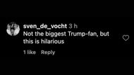 Instagram comment (Image via realdonaldtrump)
